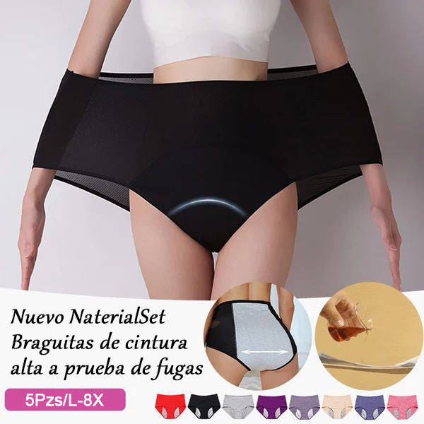 Bragas protectoras de cintura alta a prueba de fugas de talla grande