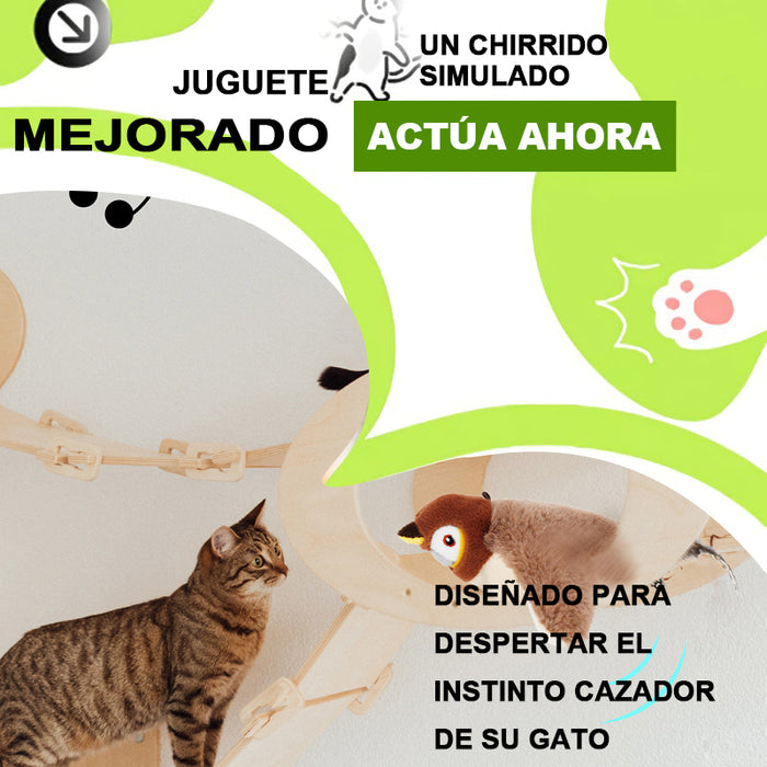 Simular llamadas de pájaros, juguete de peluche para mascotas, simulación de pájaro con alas oscilantes