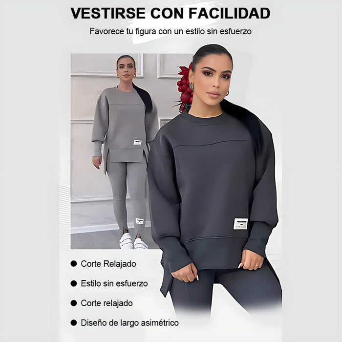 Sudadera y leggings de manga larga con estampado irregular