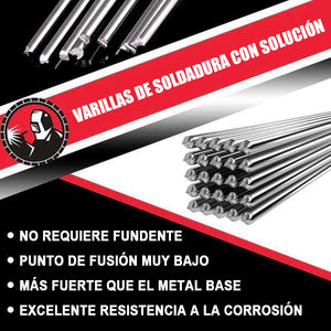 Soldadura de solución con varillas con núcleo fundente