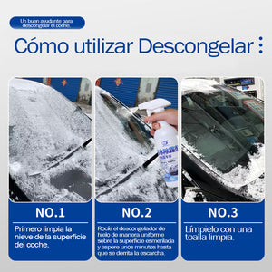 Descongelador de parabrisas de automóvil, derretimiento de nieve, agente descongelante