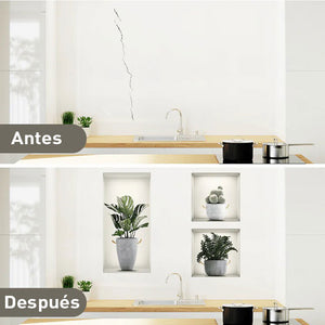 Vinilos decorativos de plantas 3D autoadhesivos