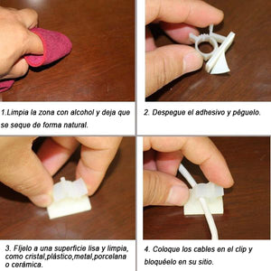 Clips para cables ajustables Soporte para gestión de cables