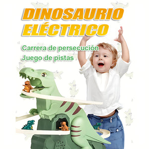 Rompecabezas de ensamblaje de dinosaurios, divertido coche de juguete con pista deslizante eléctrica