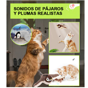 Simular llamadas de pájaros, juguete de peluche para mascotas, simulación de pájaro con alas oscilantes