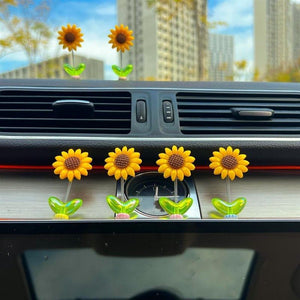 Adornos florales en el coche