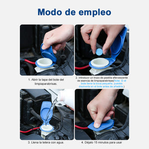 Limpiacristales efervescente para coches