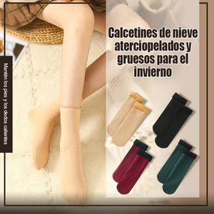 Calcetines de nieve espesantes y de terciopelo para mujer