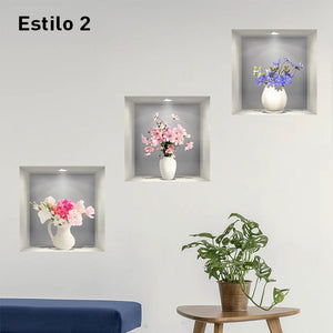 Vinilos decorativos de plantas 3D autoadhesivos