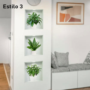 Vinilos decorativos de plantas 3D autoadhesivos