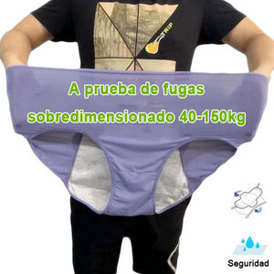 Bragas protectoras de cintura alta a prueba de fugas de talla grande