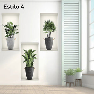 Vinilos decorativos de plantas 3D autoadhesivos