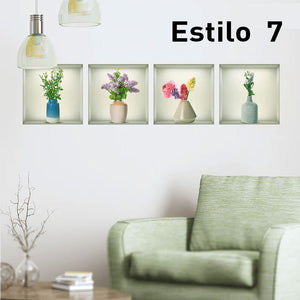 Vinilos decorativos de plantas 3D autoadhesivos