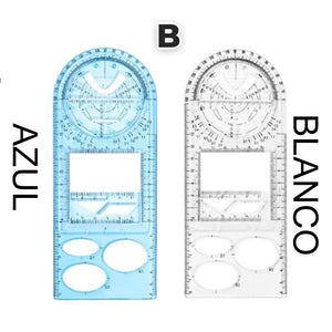 Regla geométrica multifuncional