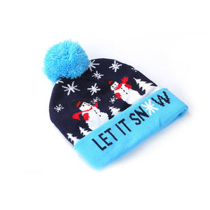 Elegante gorro navideño de punto con luz LED