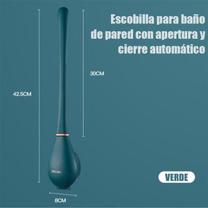 Escobilla para baño de pared con apertura y cierre automático