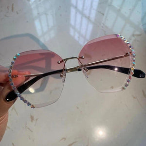 Gafas de Sol de Cristal sin Montura de Moda Vintage 2020