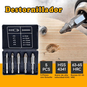 Juego de destornilladores, Removedor de Tornillo (5 Piezas)