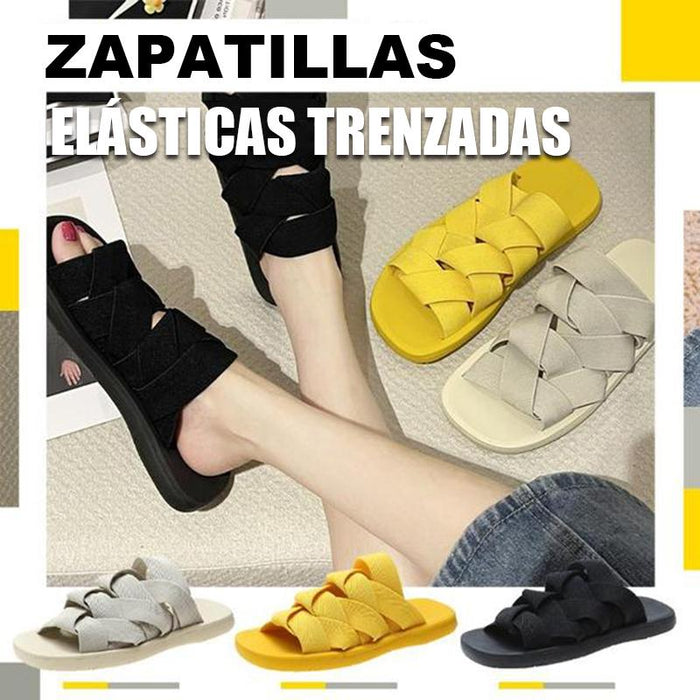 Pantuflas elásticas trenzadas