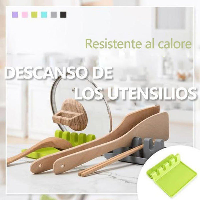 Estante de Utensilios de Cocina Resistente al Calor Antideslizante