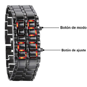 Reloj de pulsera digital de acero inoxidable con LED Lava para hombre