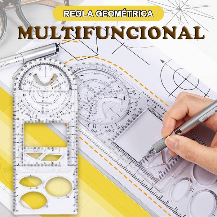 Regla geométrica multifuncional