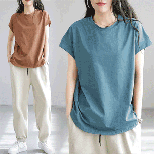 Camiseta suelta casual de manga corta para mujer