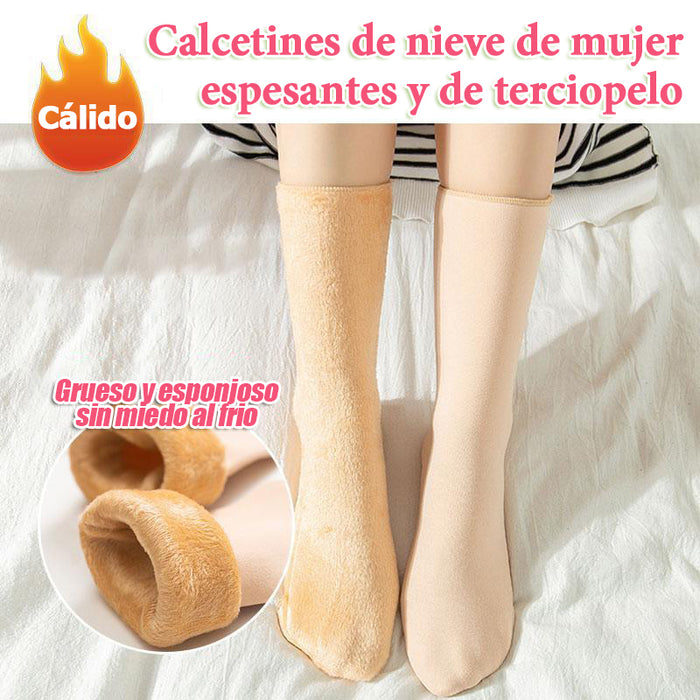 Calcetines de nieve espesantes y de terciopelo para mujer