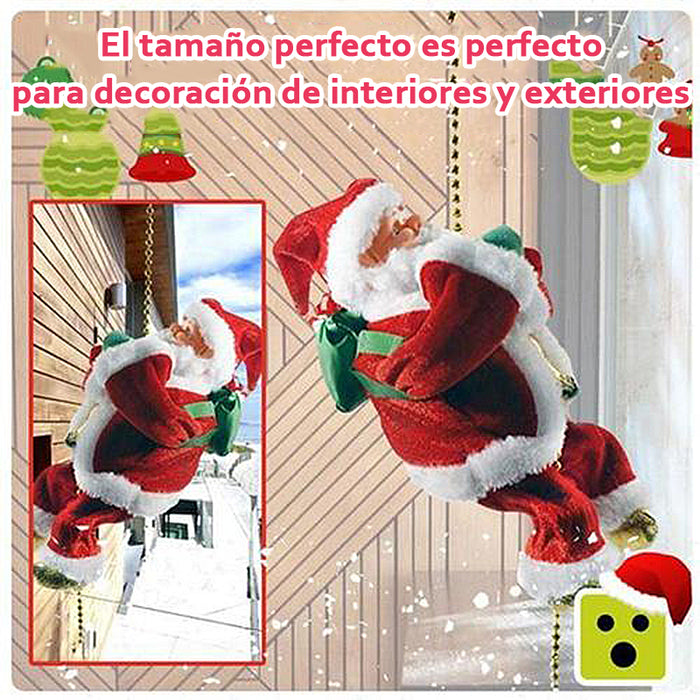 Escalera de felpa eléctrica Papá Noel que sube