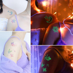 Pegatinas de tatuaje luminosas de Halloween (10 piezas)