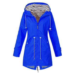 Chaqueta Impermeable con Capucha Plegable para Mujer