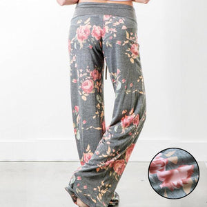 Pantalones Holgados con Estampado Floral de Yoga