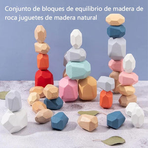 Juego de Balancines de Madera Bloques de Equilibrio Juguetes de Madera Natural