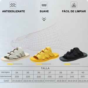 Pantuflas elásticas trenzadas