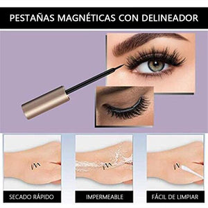 Set de pestañas y delineador de ojos magnético