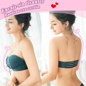 Bandeau de encaje sin tirantes