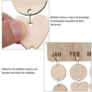 Placa de calendario de cumpleaños de madera personalizada