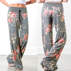 Pantalones Holgados con Estampado Floral de Yoga