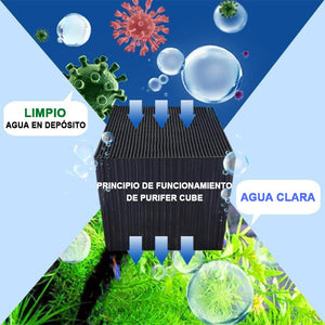 Cubo de purificación de agua para acuarios ecológicos