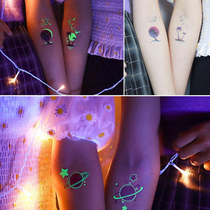 Pegatinas de tatuaje luminosas de Halloween (10 piezas)