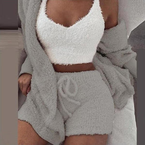 Conjunto de pijama de forro polar para mujer