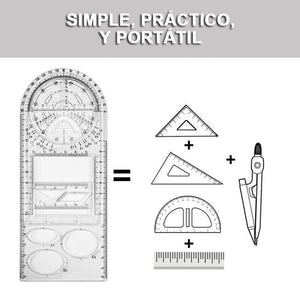 Regla geométrica multifuncional