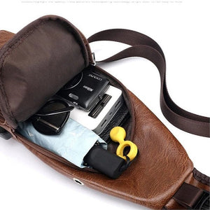 Bolso de hombro de hombre con Puerto USB