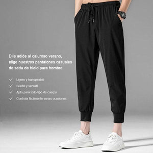 Pantalones casuales de seda para hombre