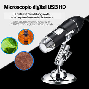 Lupa digital de longitud focal variable con soporte