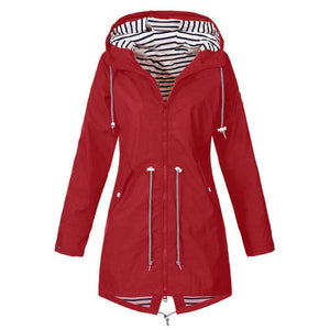 Chaqueta Impermeable con Capucha Plegable para Mujer