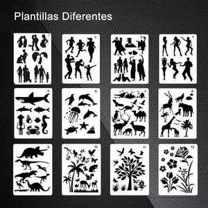 Plantillas Artísticas Prácticas (12 Hojas / Juego)