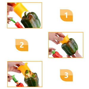 Bequee praktischer Paprika Entkerner (2 Stk, zufällige Farbe) - hallohaus