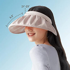 Visera Enrollable para Mujer Protección UV Sombreros de Playa de Verano Plegables de Ala Ancha