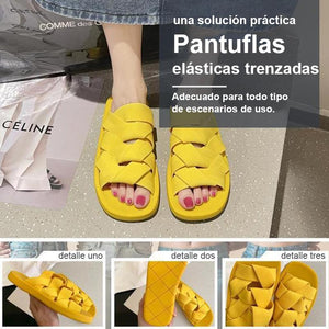 Pantuflas elásticas trenzadas